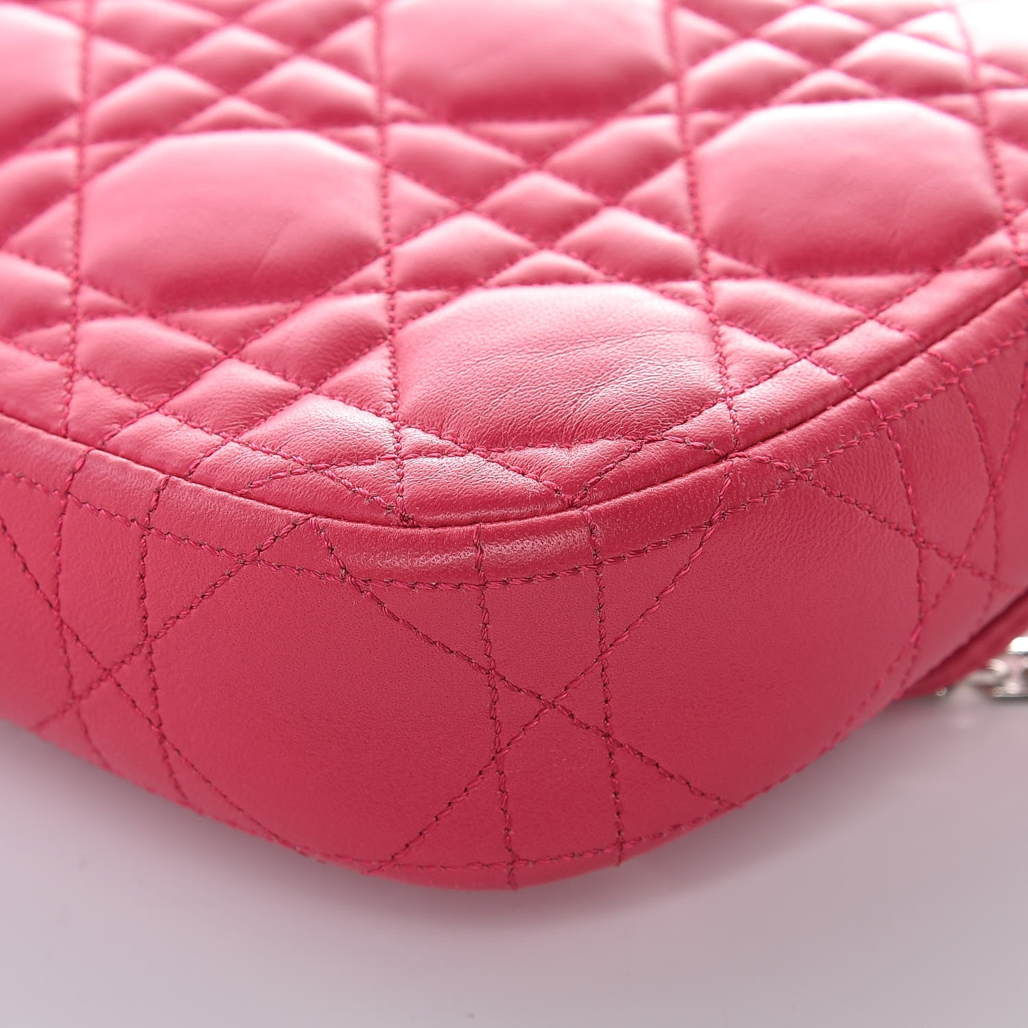 Christian Dior Lambskin Cannage Miss Dior Promenade Pouch Fuchsia 12 of 16