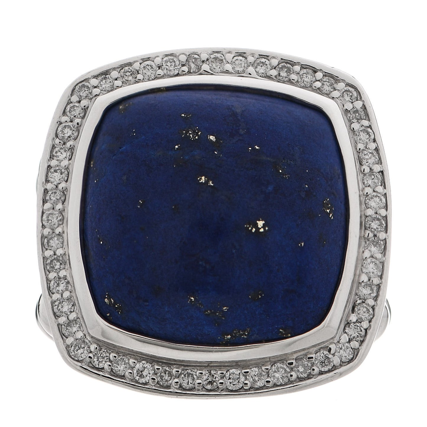 Sterling Silver Diamond Lapis Lazuli 17mm Albion Ring 50 5.5
