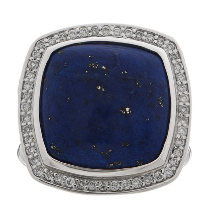 David Yurman Sterling Silver Diamond Lapis Lazuli 17mm Albion Ring 50 5.5 1 of 5