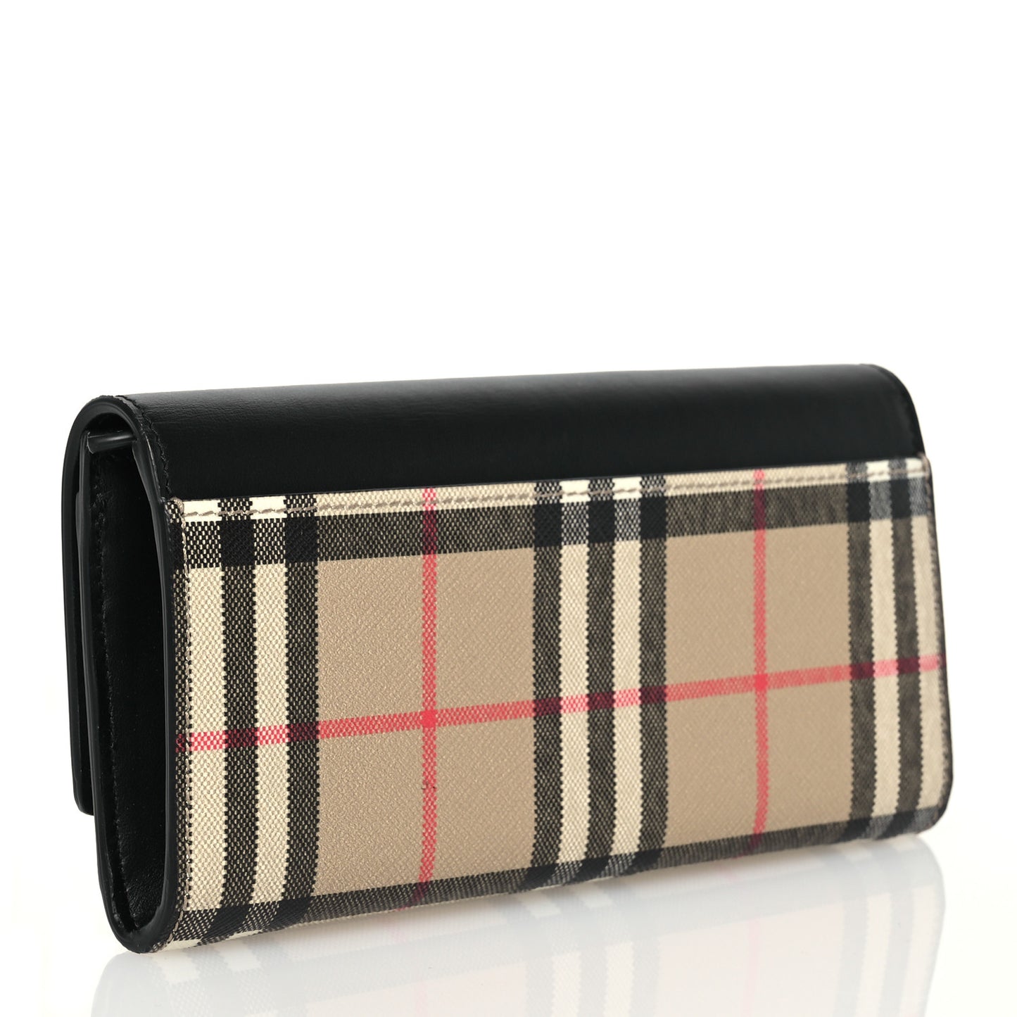 Vintage Check Calfskin Halton Wallet Black