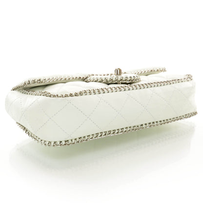 Chanel Lambskin Quilted Madison Chain Trim East West Flap White 4 of 9