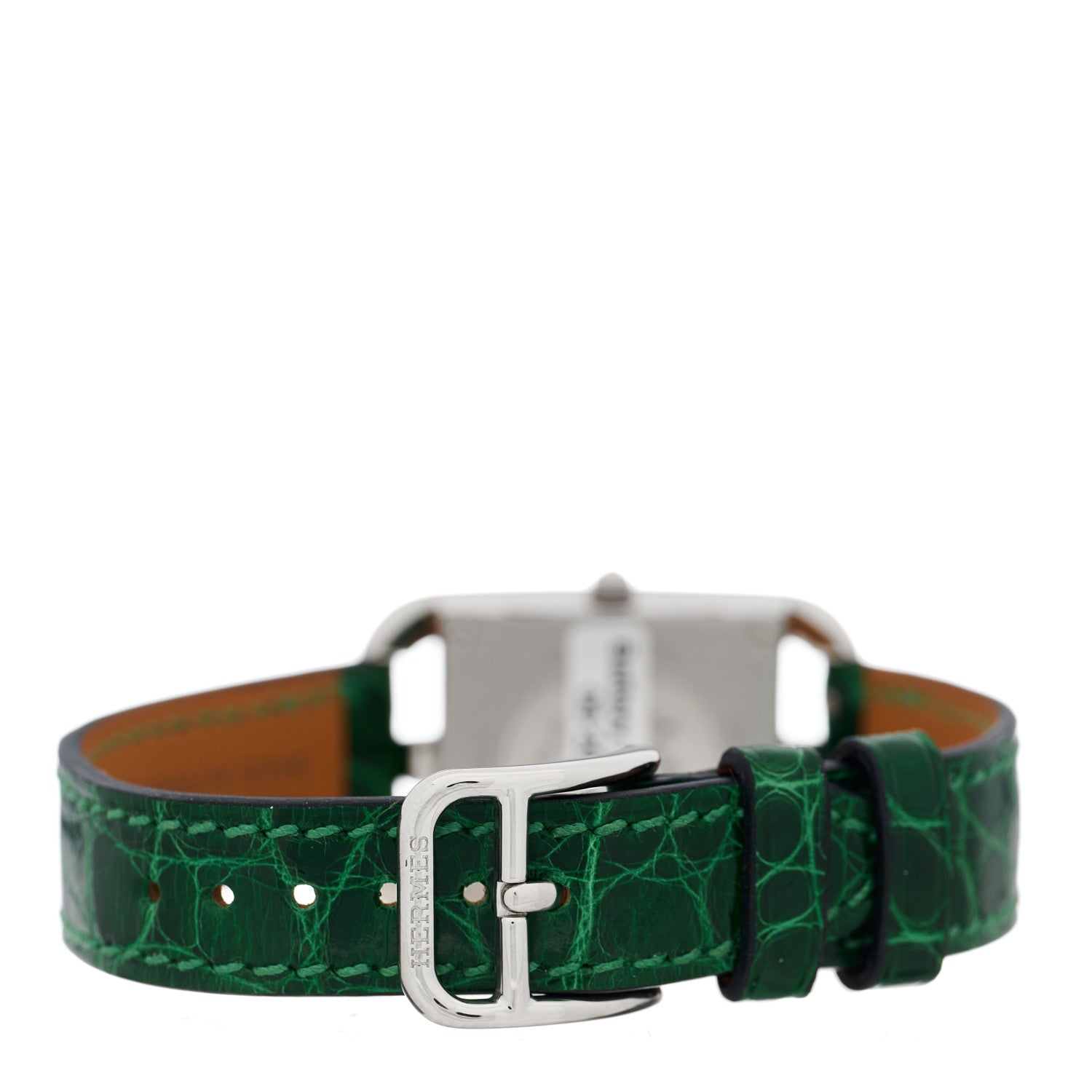 Hermes Stainless Steel Alligator 23mm Cape Cod Quartz Watch Vert Moyen 3 of 5