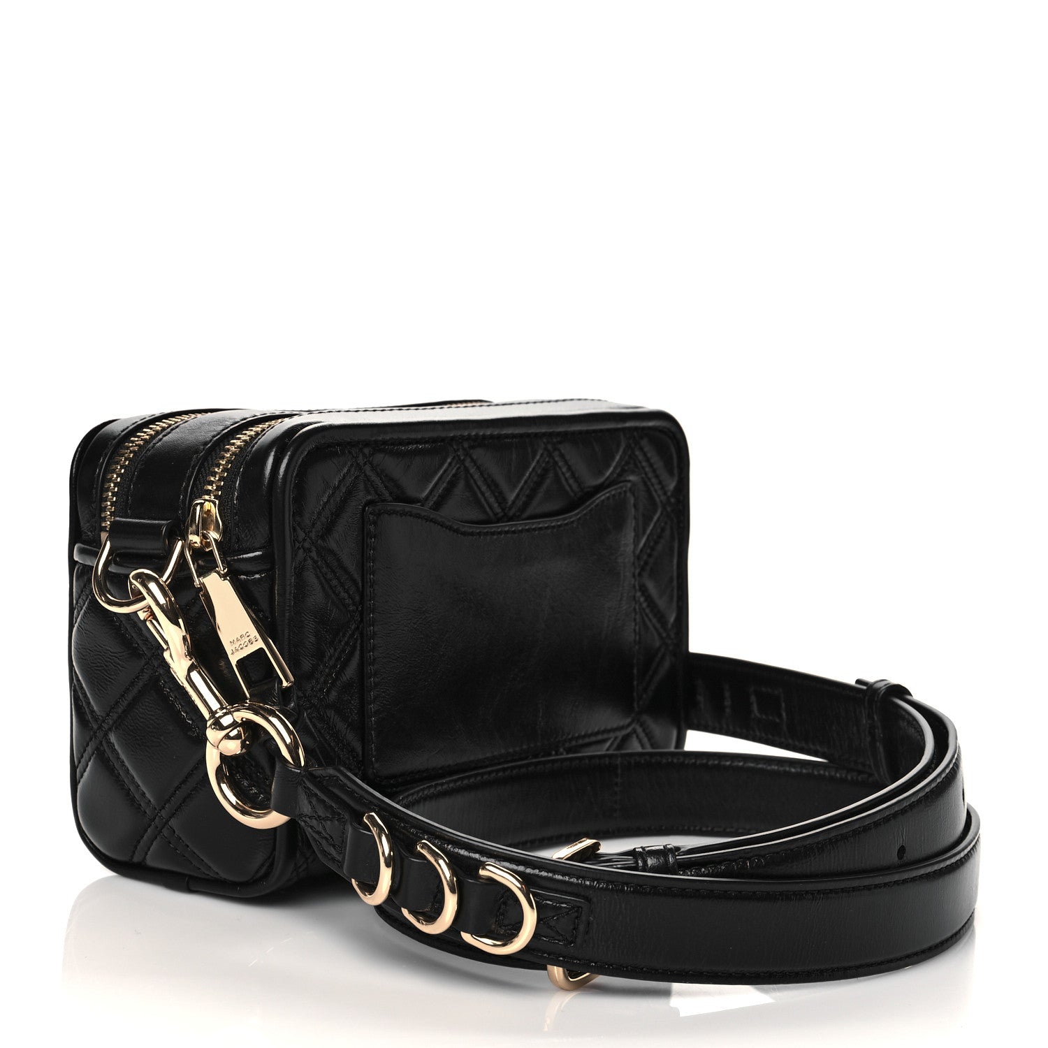 Marc Jacobs Natural Grain Calfskin Quilted The Softshot 21 Bag Black 3 of 10