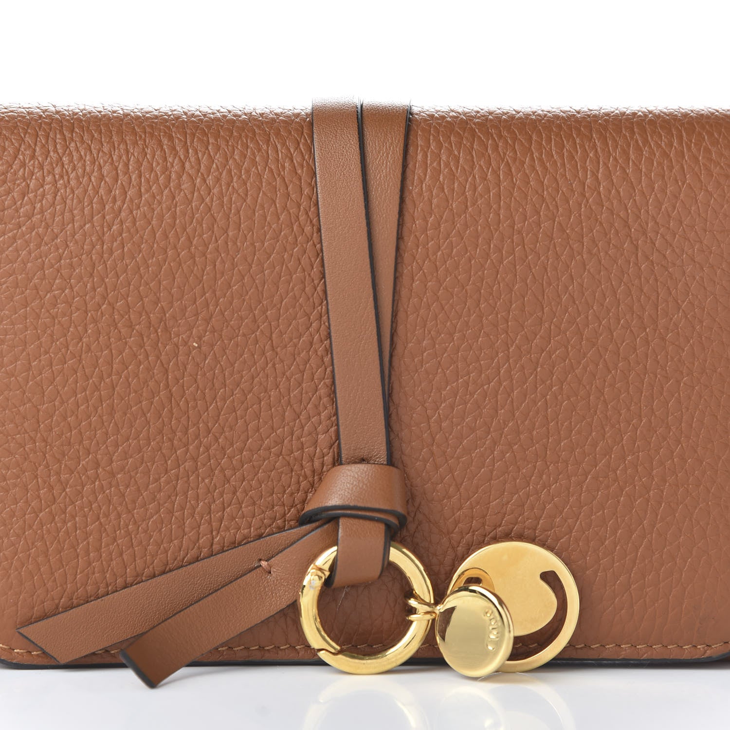 Chloe Calfskin Alphabet Compact Wallet Caramel 9 of 9