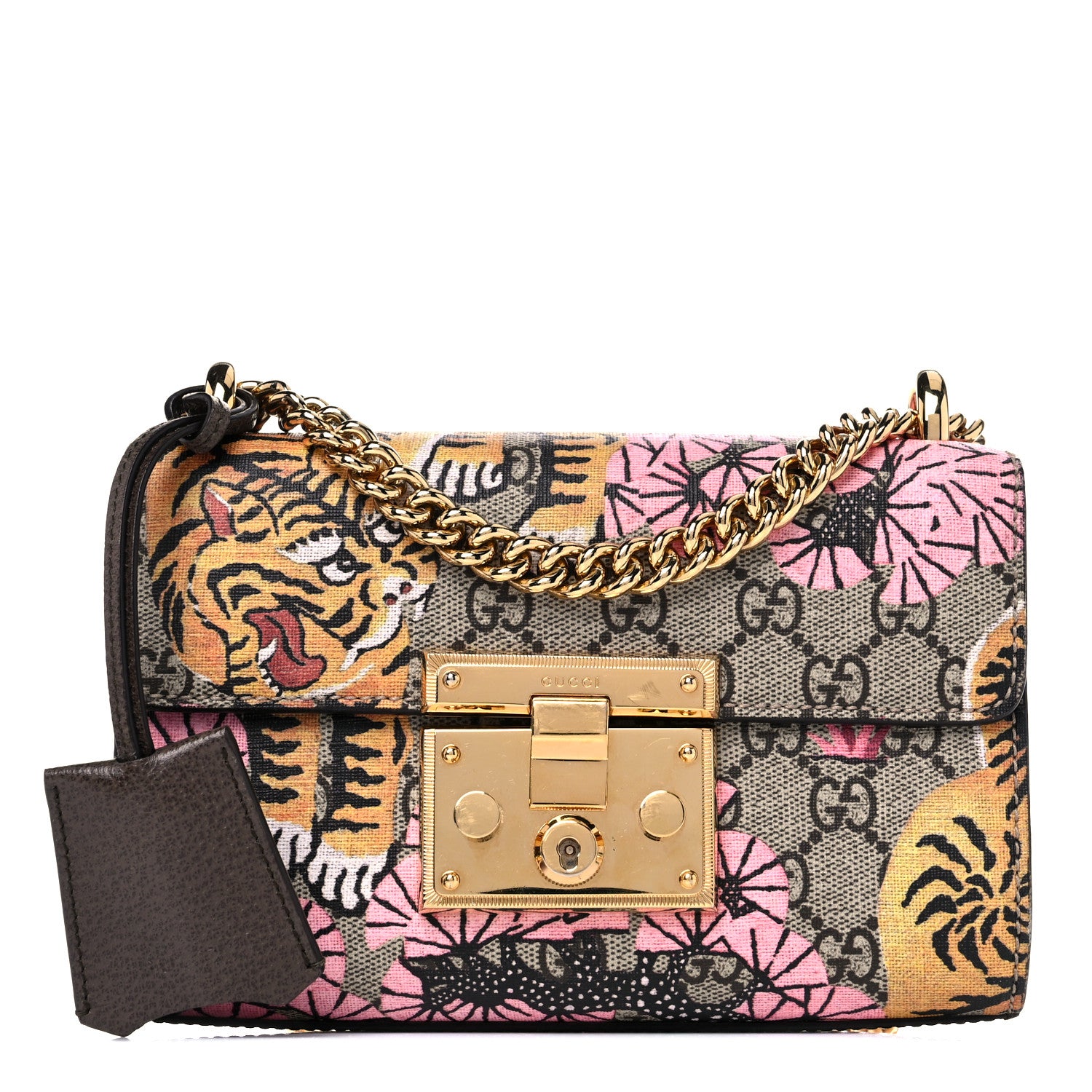 Gucci GG Supreme Monogram Bengal Small Padlock Shoulder Bag Beige Pink 1 of 17
