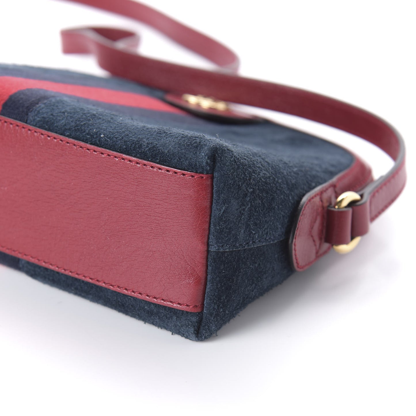 Suede Calfskin Web Small Ophidia Dome Shoulder Bag New Blue Romantic Cherry
