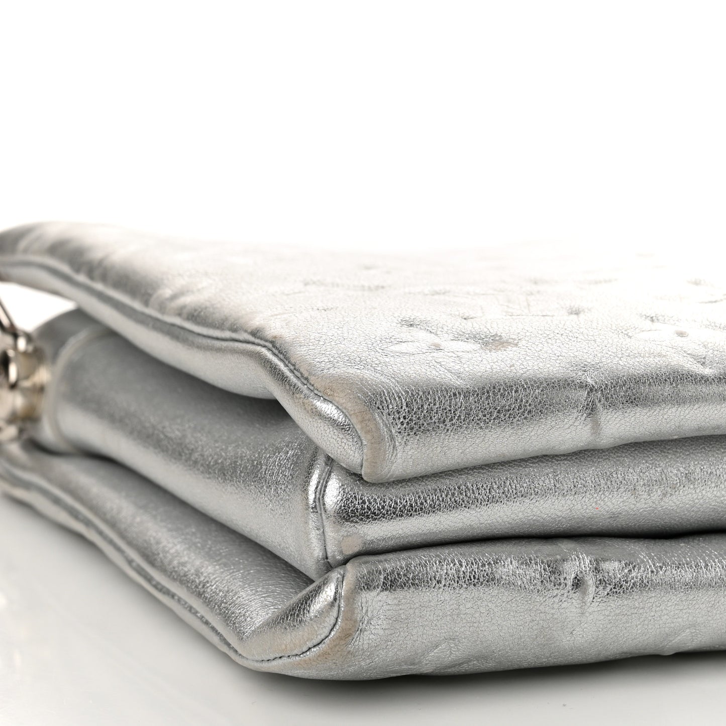 Metallic Lambskin Embossed Monogram Coussin PM Silver