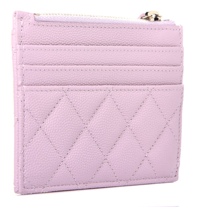 Chanel Caviar Quilted CC Zip Card Holder Light Pink 3 of 8