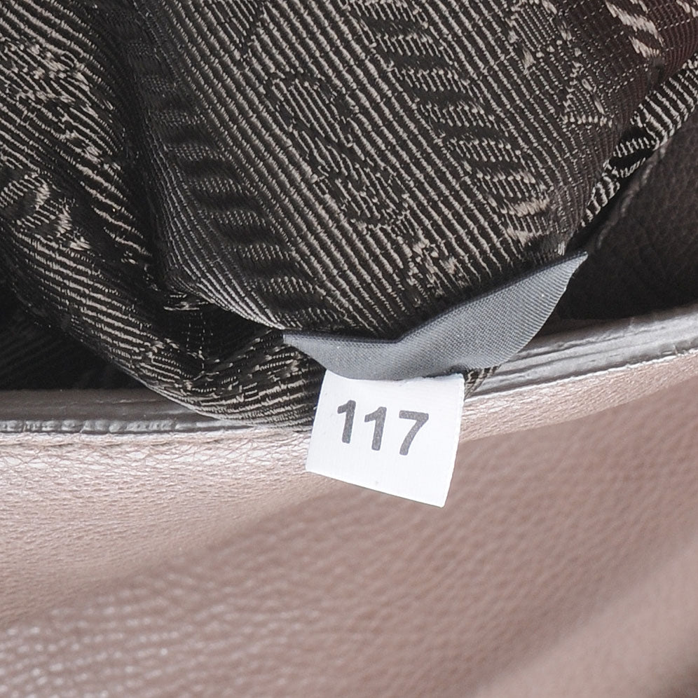 Prada Glace Calf Zippers Shoulder Bag Argilla 8 of 9