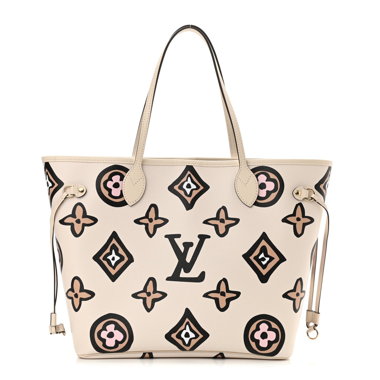 Monogram Giant Wild At Heart Neverfull MM Creme