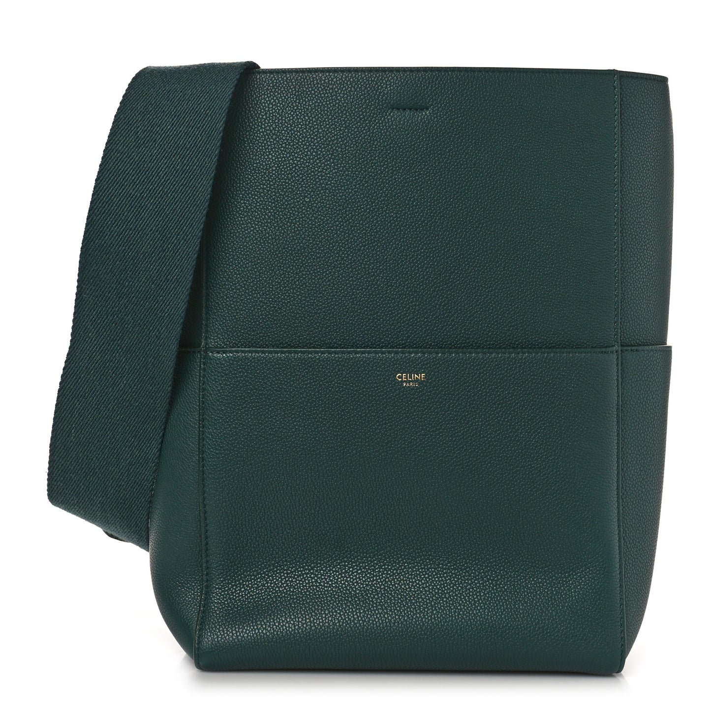 Soft Grained Calfskin Sangle Bucket Bag Amazone
