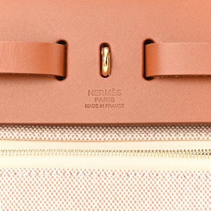 Hermes Vache Hunter Criss Viking Herbag Zip Retourne 31 PM Ecru Beige Naturel 7 of 14