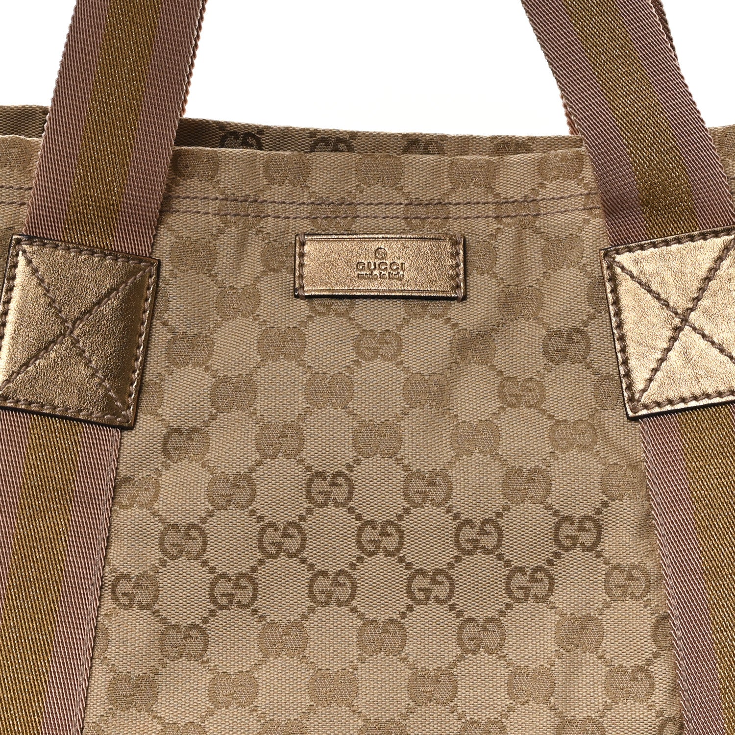 Gucci Monogram Medium Web Tote Pink Gold 7 of 9