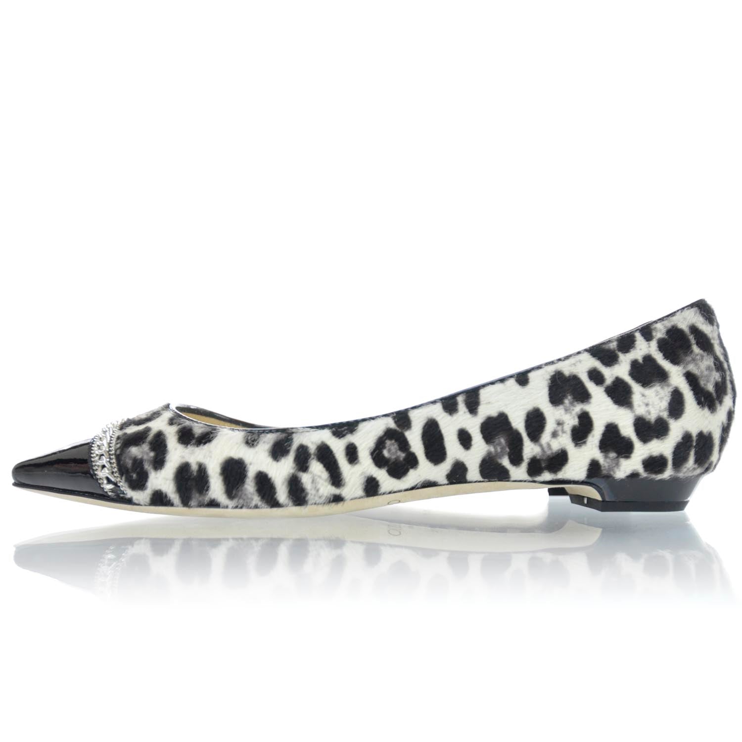 Jimmy Choo Calf Hair Patent Leather Berry Flats 36 3 of 7
