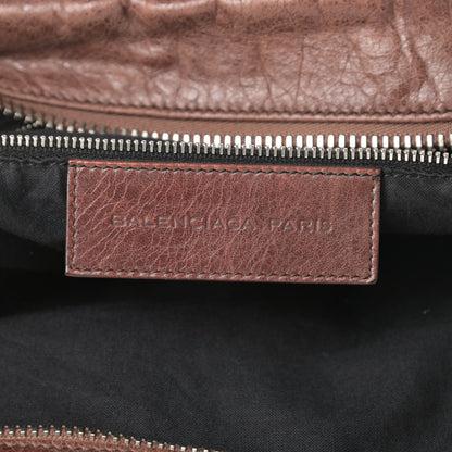 Balenciaga Agneau Giant Brogues Hardware Office Tote Chocolate Brown 6 of 14