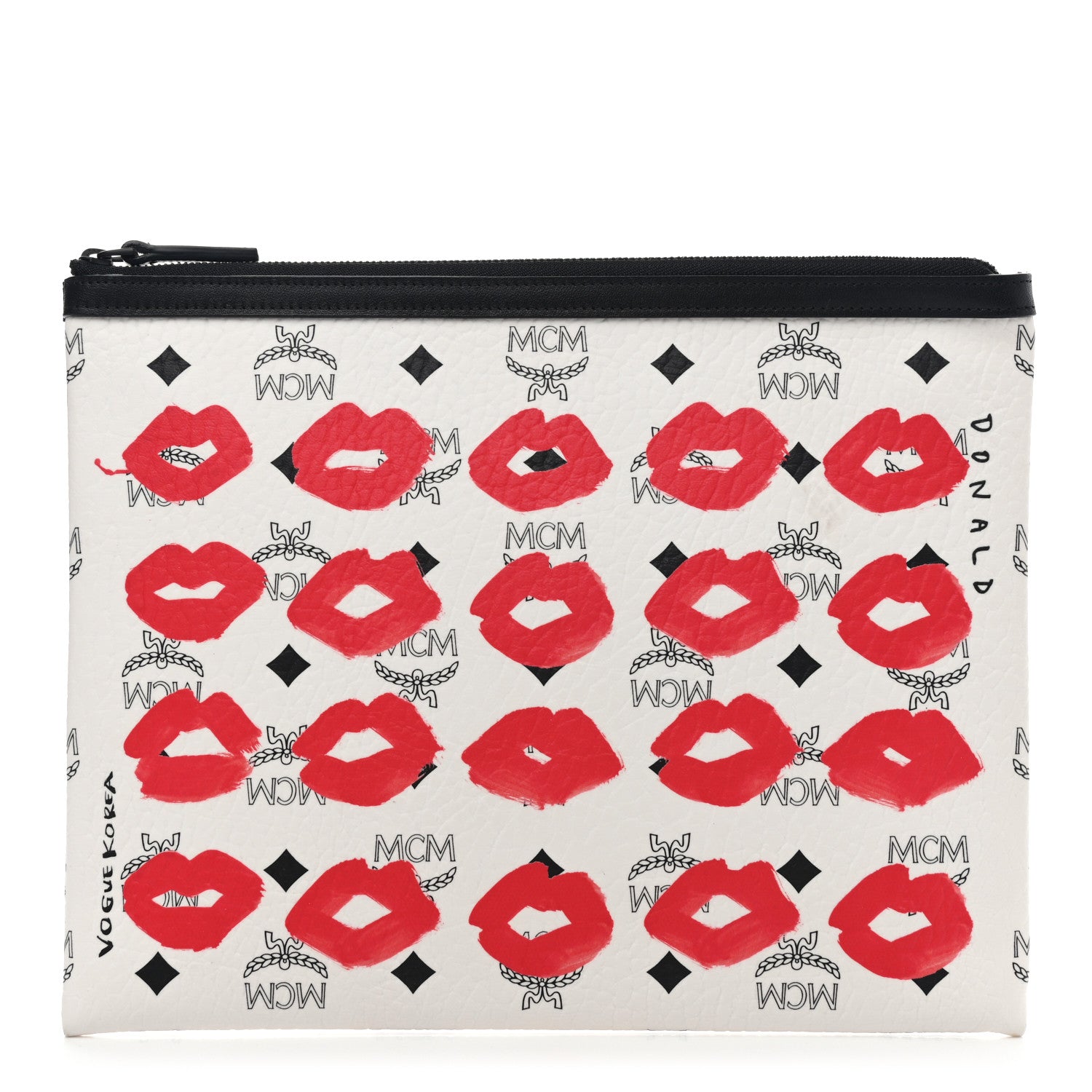MCM Visetos X Vogue Korea Pouch White Multicolor 1 of 8