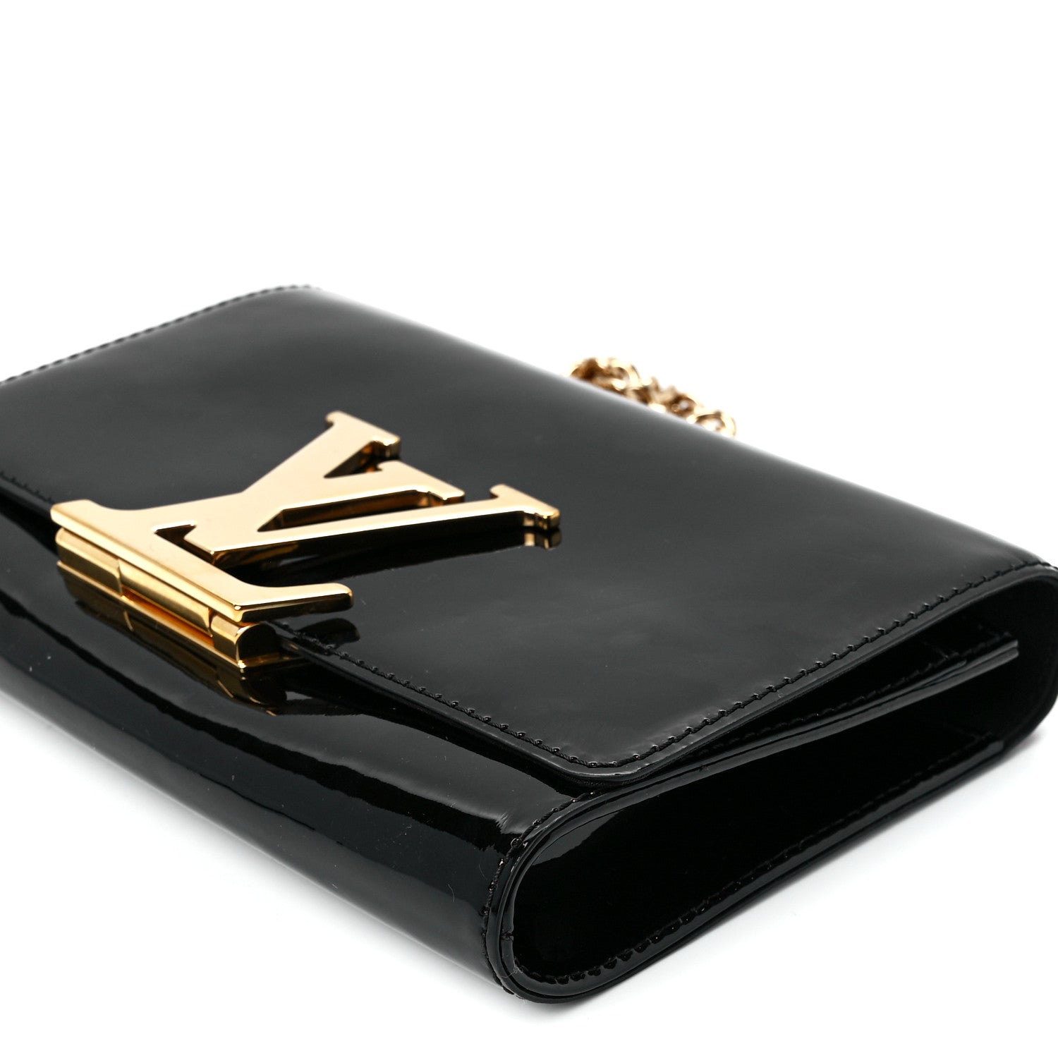 Louis Vuitton Patent Chain Louise MM Black 9 of 10
