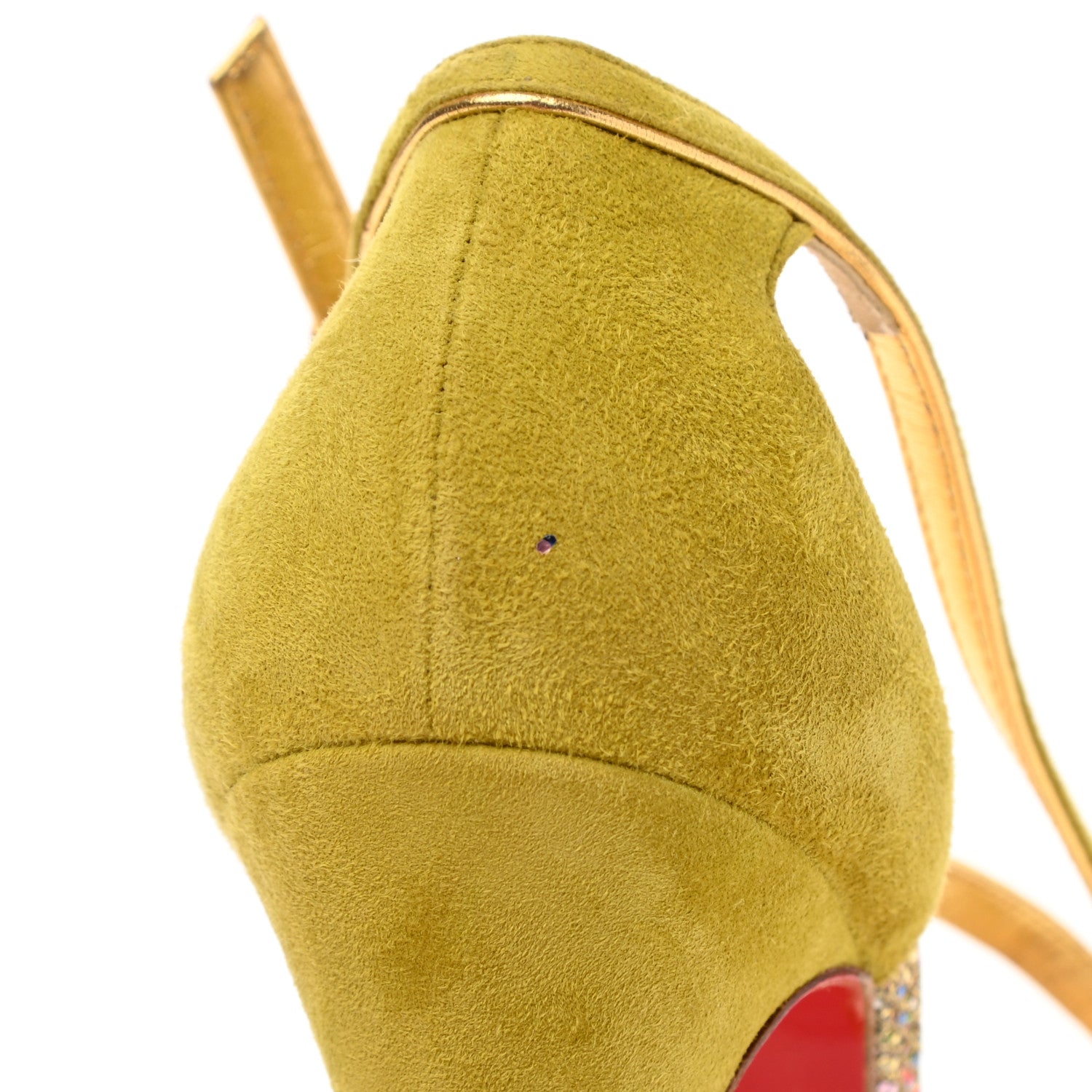 Christian Louboutin Suede Mignons 160 Sandals 39 Chartreuse 7 of 7