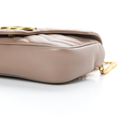 Gucci Calfskin Matelasse Super Mini GG Marmont Shoulder Bag Porcelain Rose 10 of 13