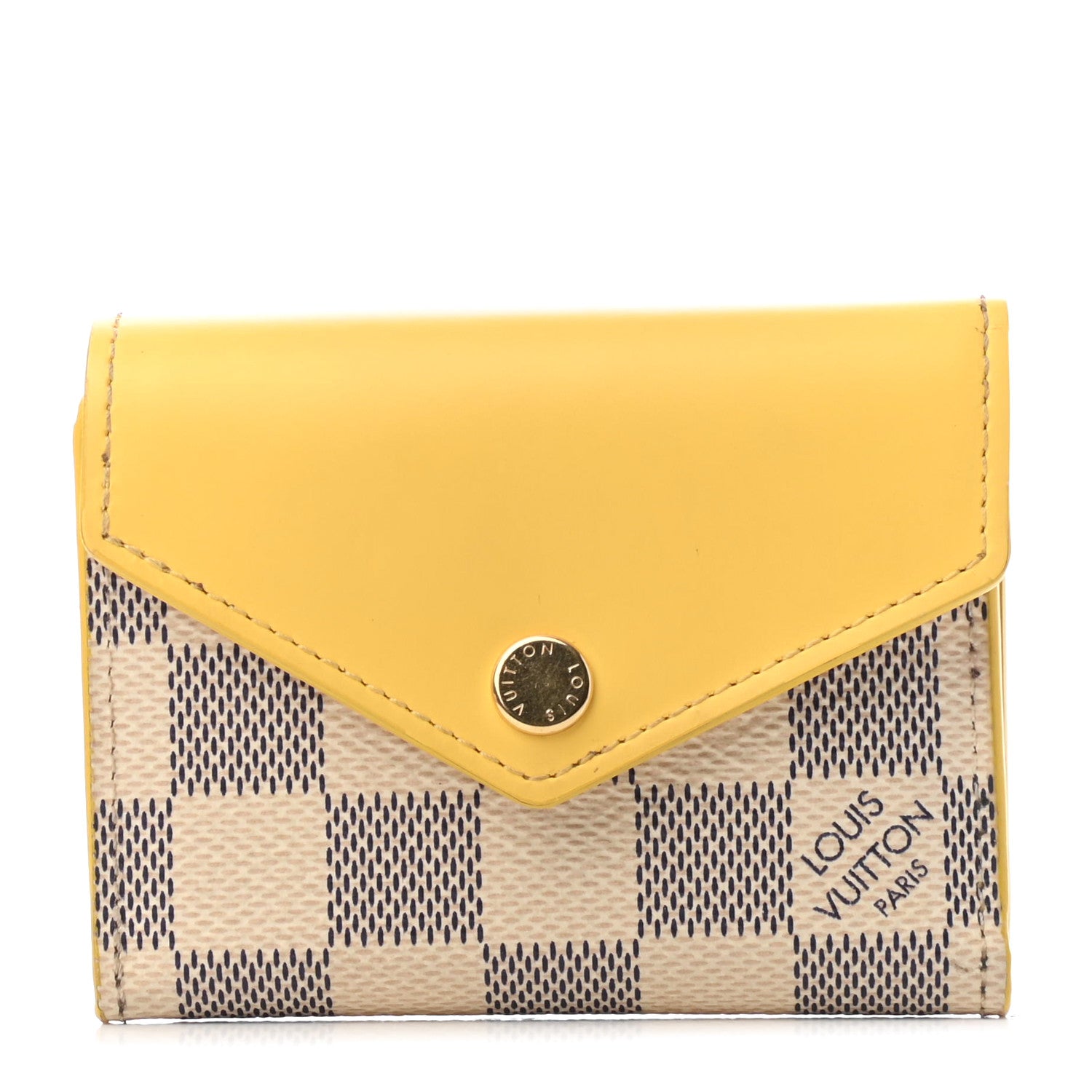 Louis Vuitton Damier Azur Zoe Wallet Jaune Pale 1 of 9