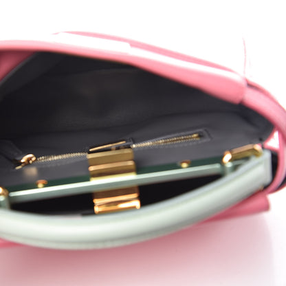 Fendi Nappa Colorblock Mini Peekaboo Iconic Satchel Rosa Fluo Oxigen Slate 5 of 11