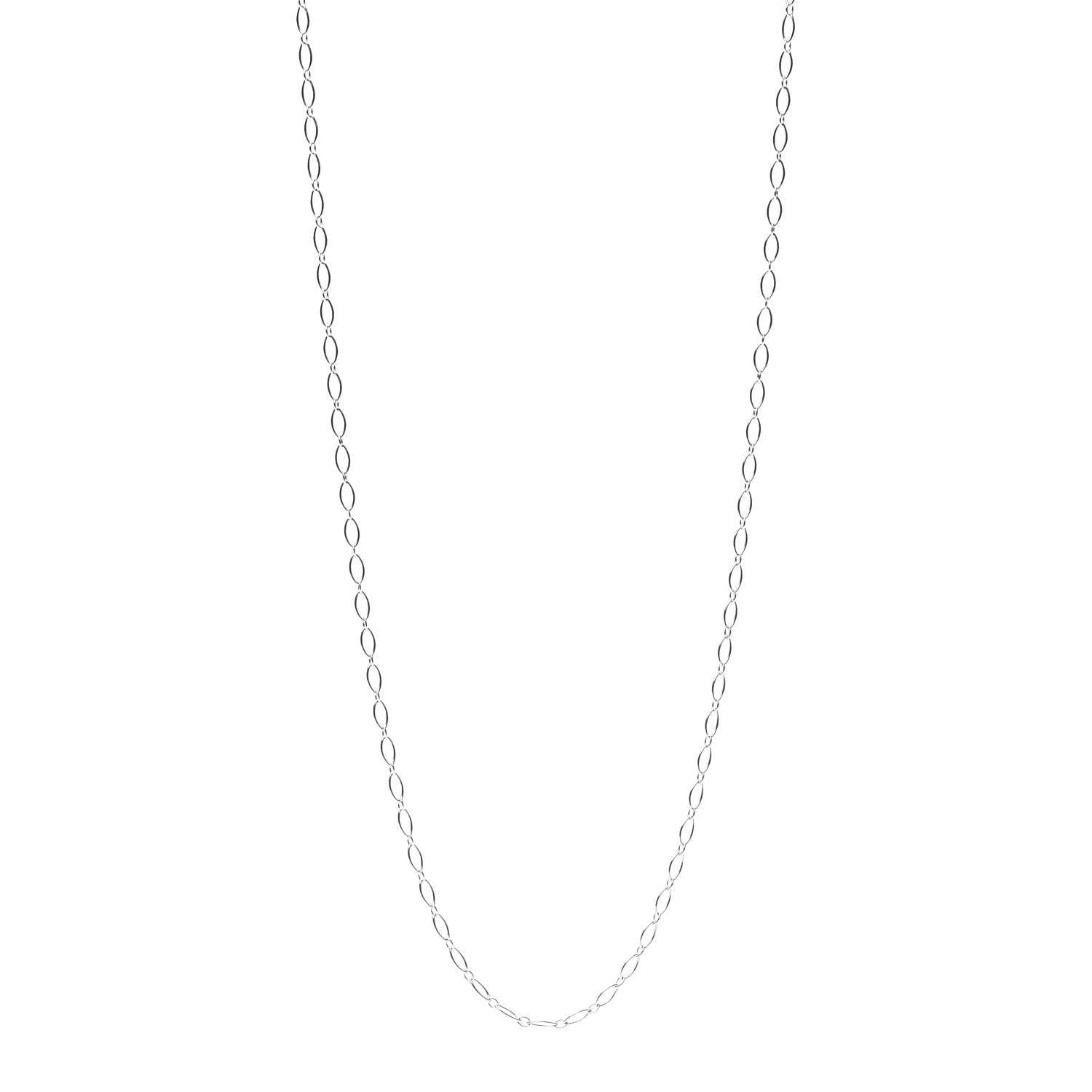 Tiffany 18K White Gold Oval Link Chain Necklace 24" 1 of 5