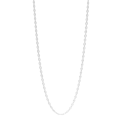 Tiffany 18K White Gold Oval Link Chain Necklace 24" 1 of 5