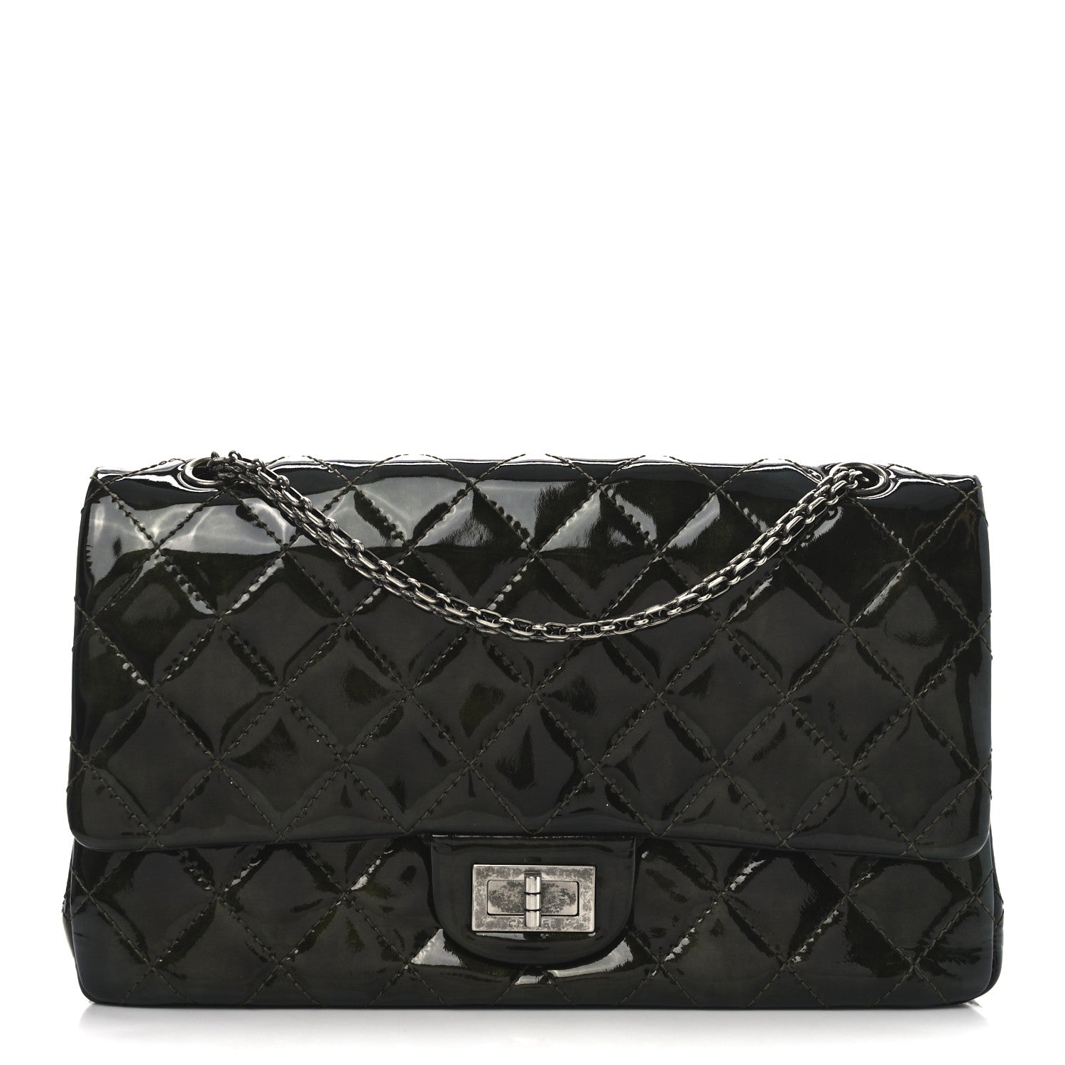 Chanel Patent Quilted 2.55 Reissue 226 Flap Green 1 of 10