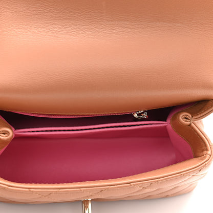 Chanel Goatskin Quilted Extra Mini Rainbow Coco Handle Flap Brown 5 of 10