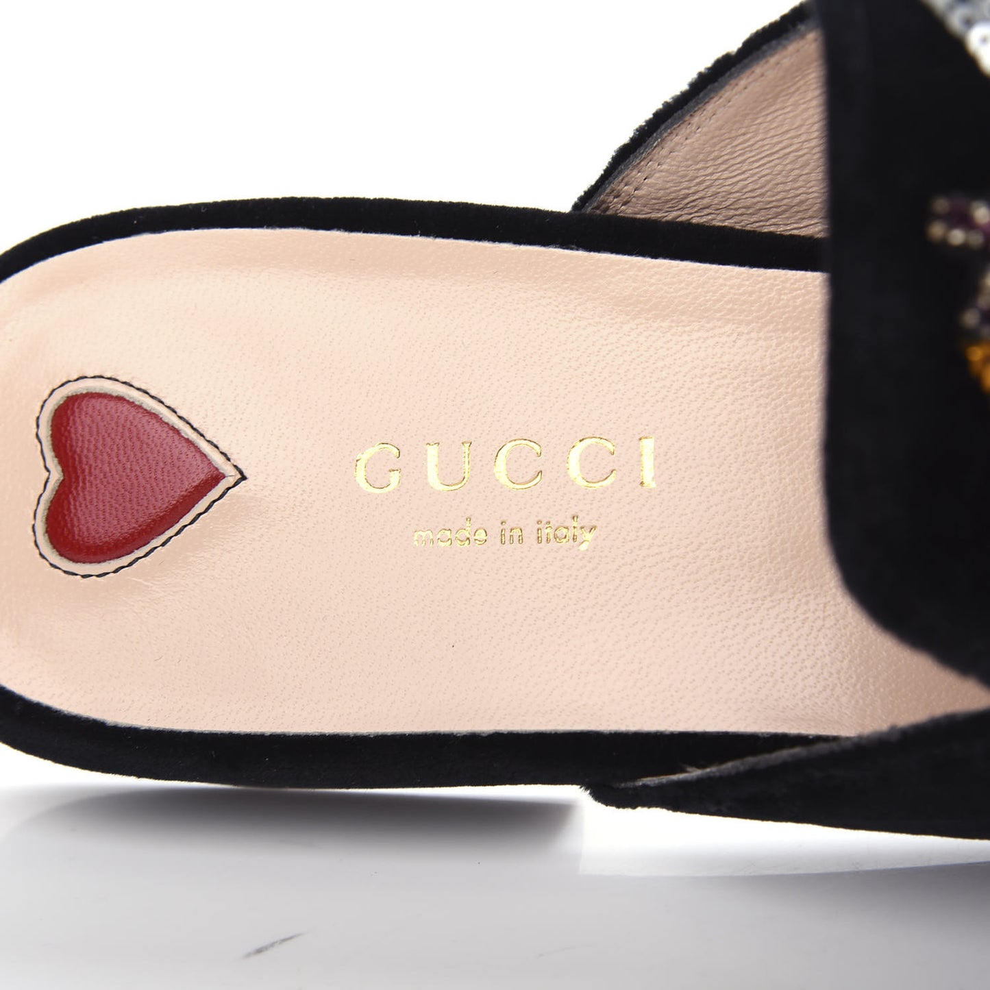 Velvet Star Embroidered Womens Princetown Slippers 38.5 Black