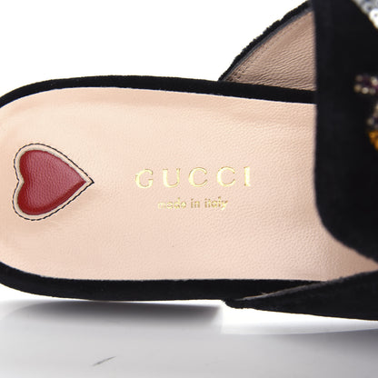 Gucci Velvet Star Embroidered Womens Princetown Slippers 38.5 Black 8 of 11