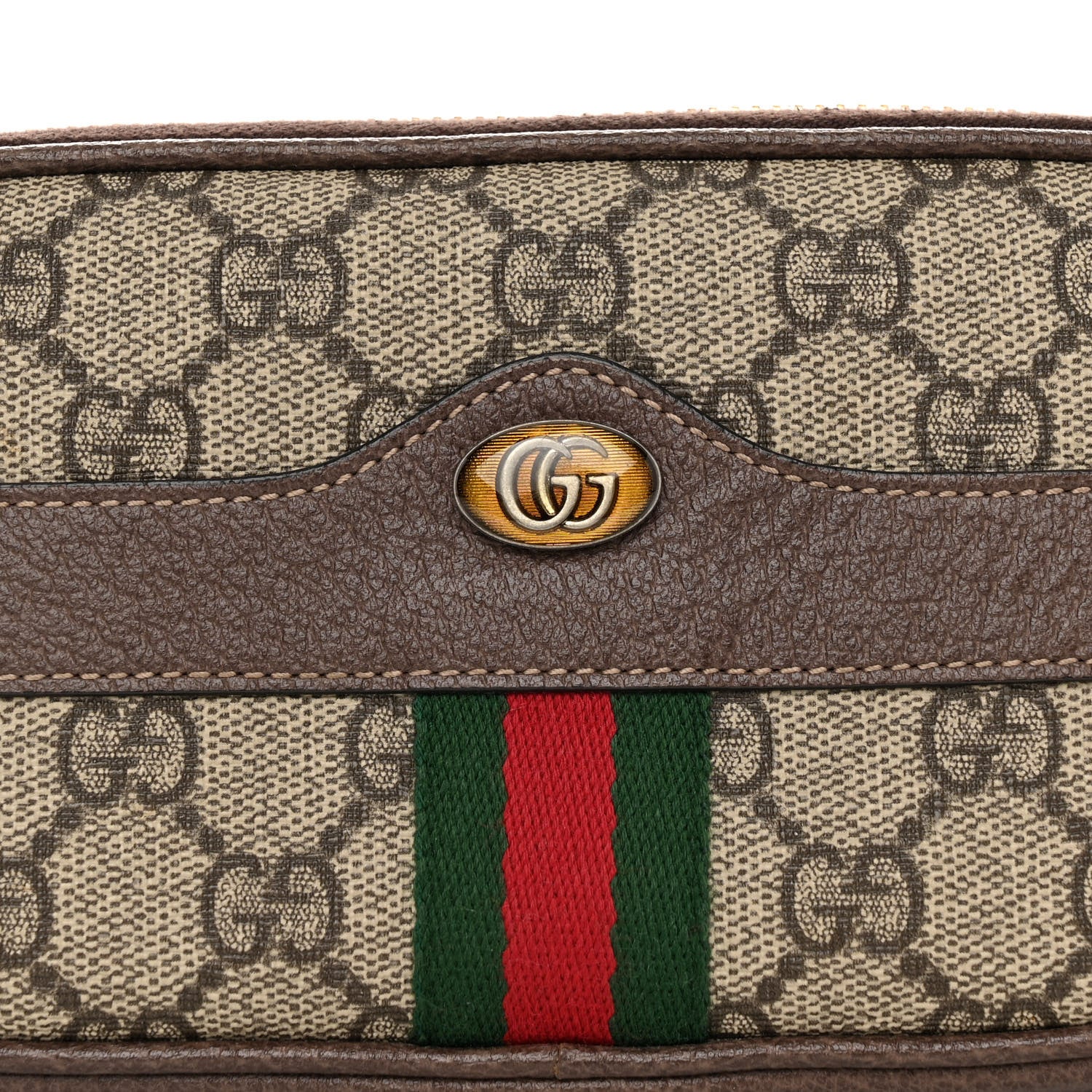 Gucci GG Supreme Monogram Web Ophidia Belted iPhone Case 85 34 Dark Brown 8 of 10