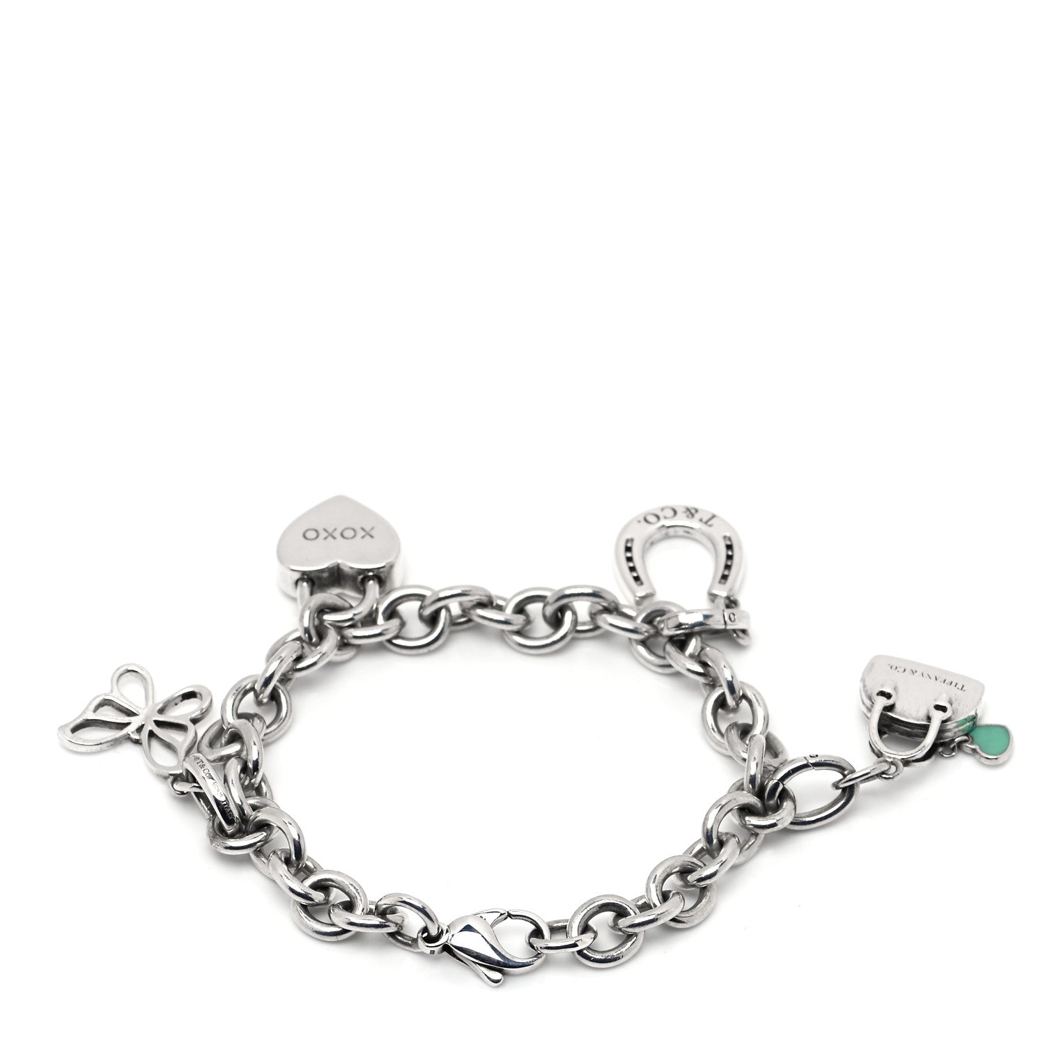 Tiffany Sterling Silver Return to Tiffany Heart Multi Charm Bracelet 3 of 4