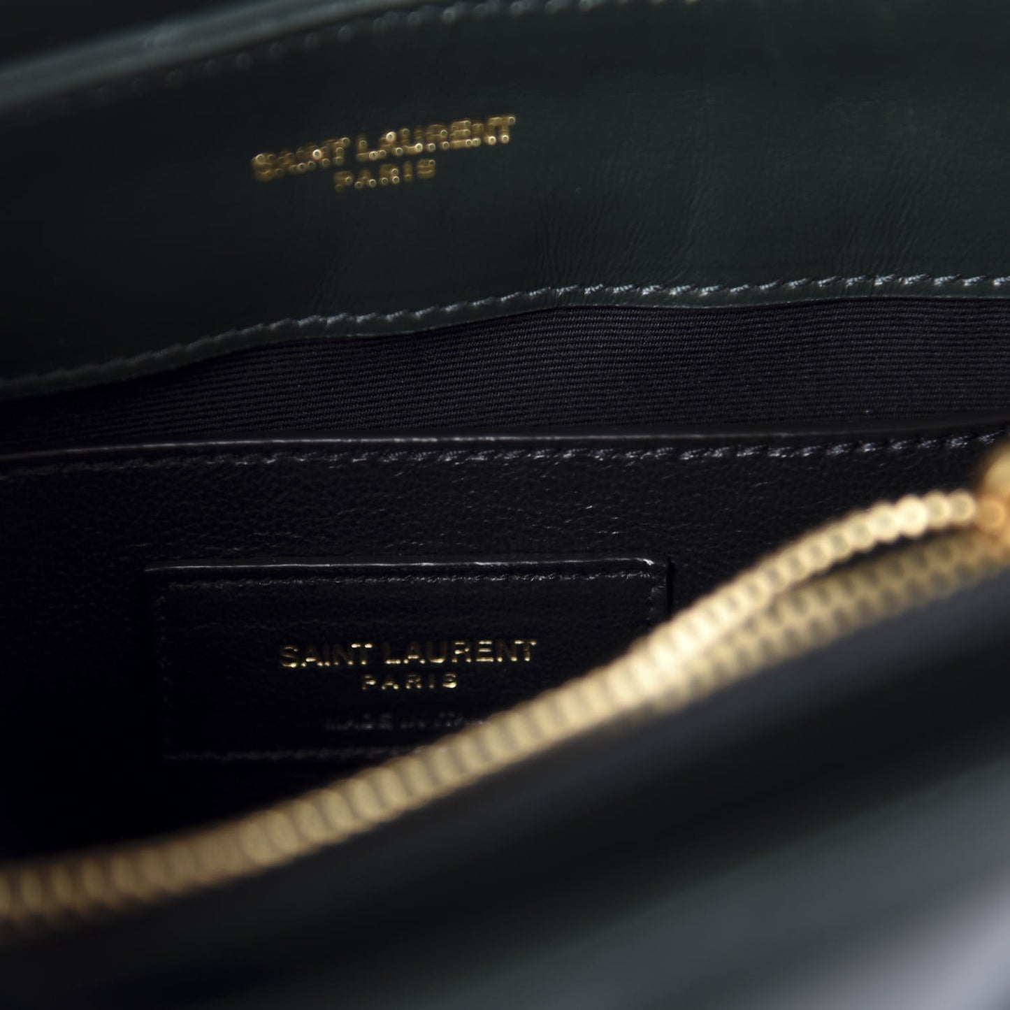 Calfskin Y Quilted Monogram Small Loulou Chain Satchel Olive