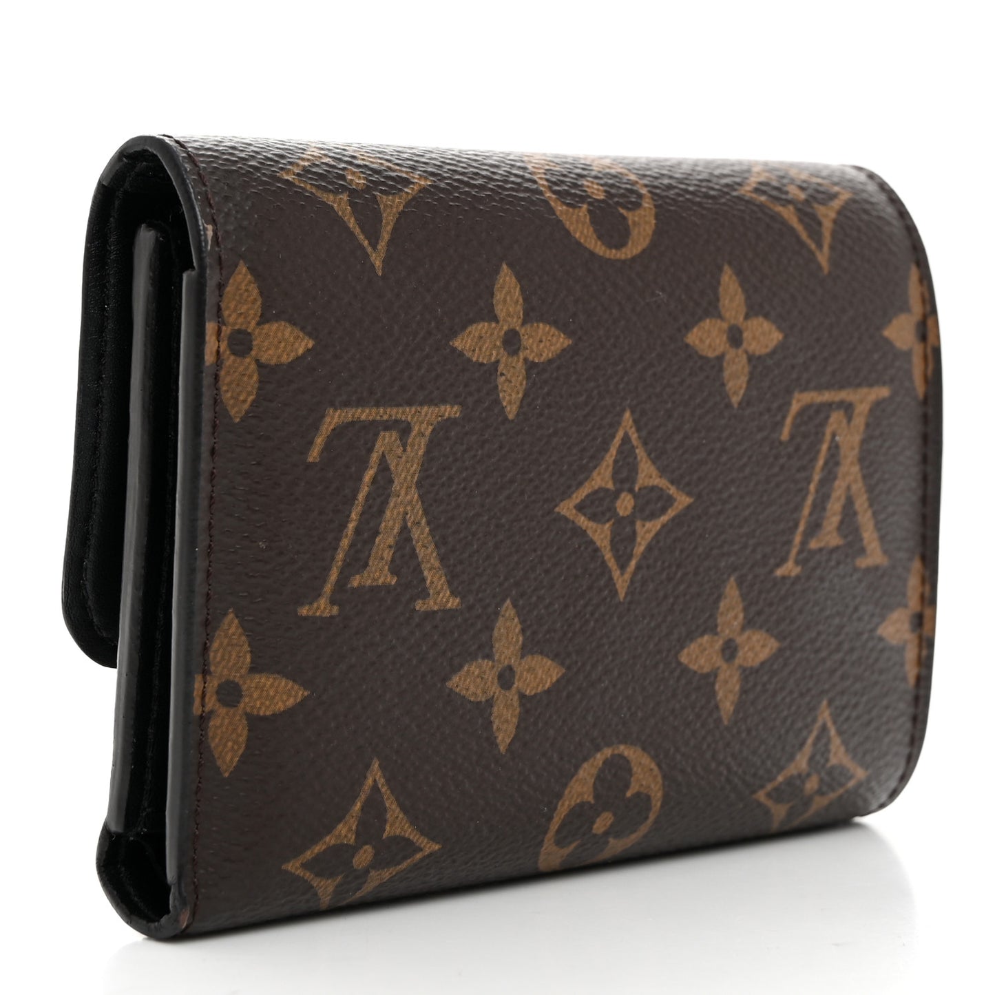 Monogram Flower Lock Compact Wallet Black