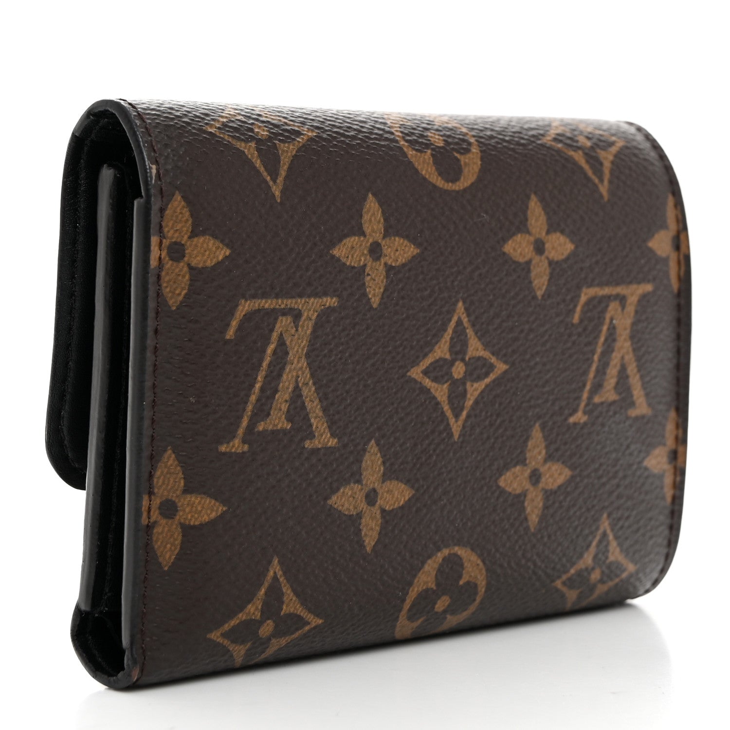 Louis Vuitton Monogram Flower Lock Compact Wallet Black 3 of 7