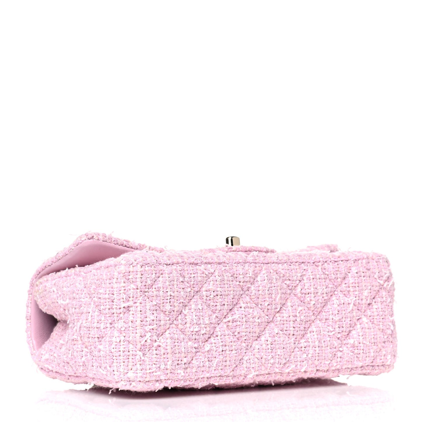 Tweed Quilted Mini Rectangular Flap Pink