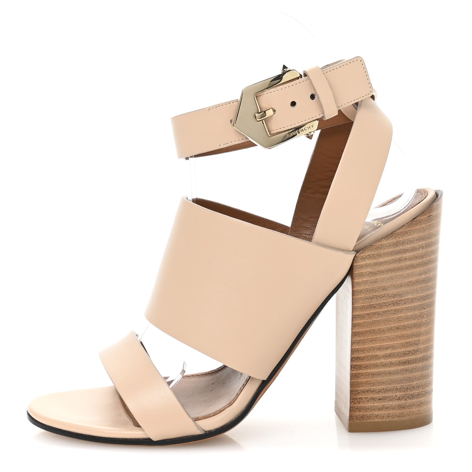 Givenchy Calfskin Sara Block Heels 36.5 Beige 1 of 7