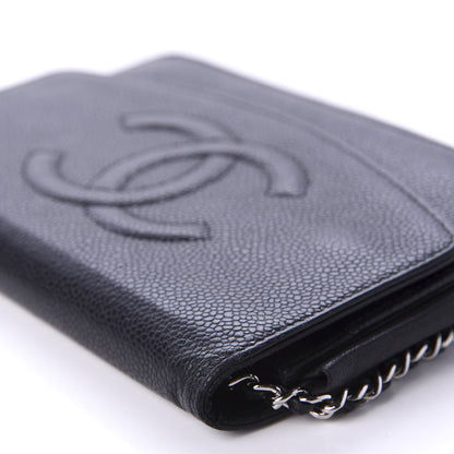 Chanel Caviar Timeless CC Wallet On Chain WOC Black 9 of 14