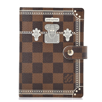 Louis Vuitton Damier Ebene Trunk Small Ring Agenda Cover White 1 of 9