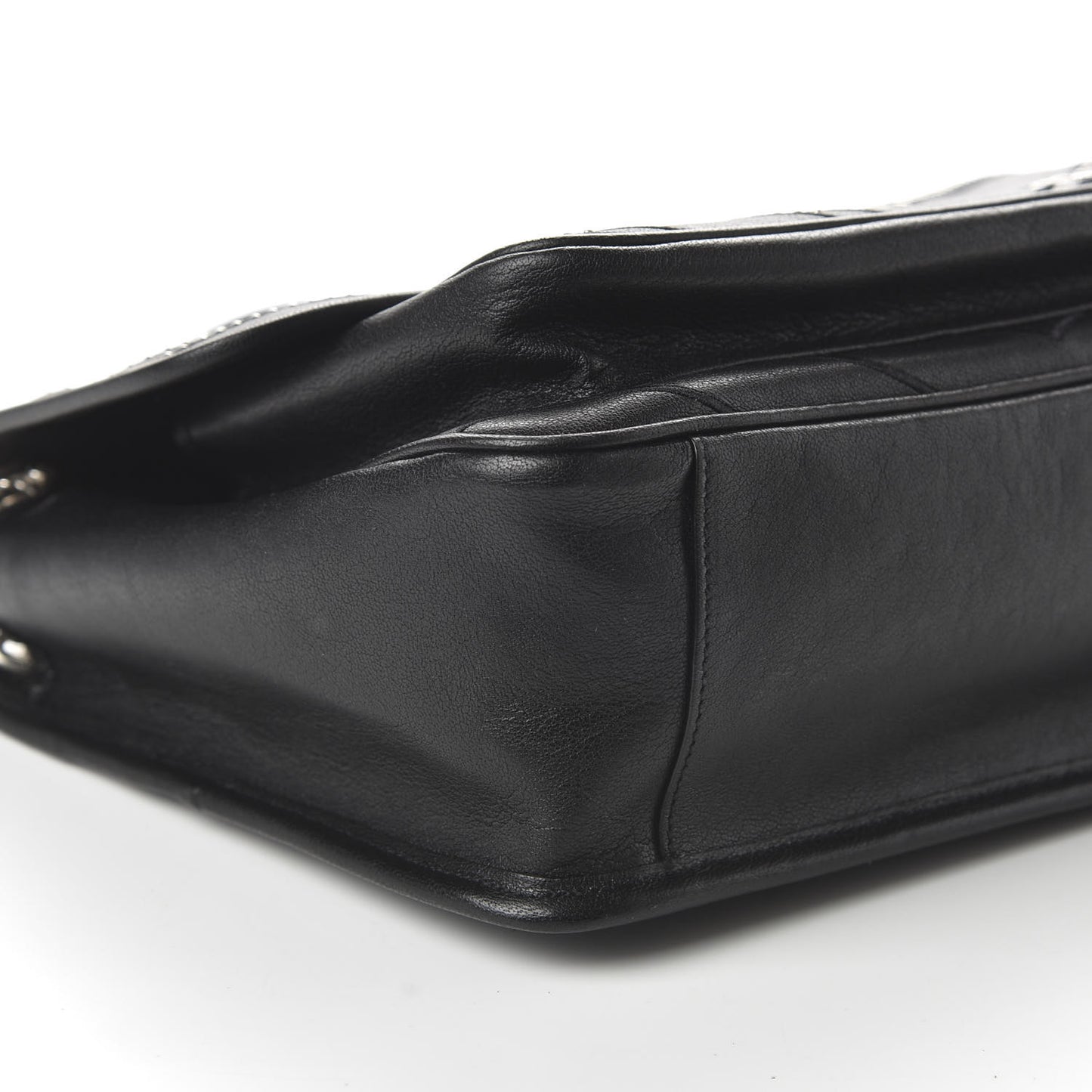 Lambskin Matelasse Monogram Microstud Medium Niki Chain Satchel Black