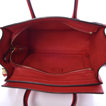 Celine Baby Grained Calfskin Nano Luggage Coquelicot 5 of 6
