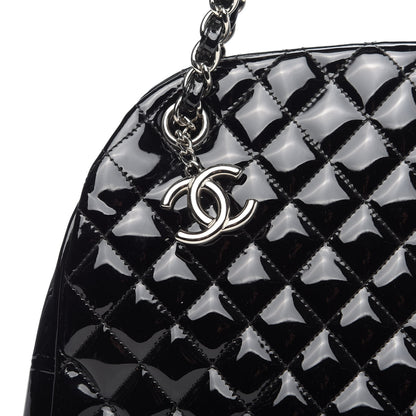 Chanel Patent Quilted Large Just Mademoiselle Bowling Bag Black 10 of 11
