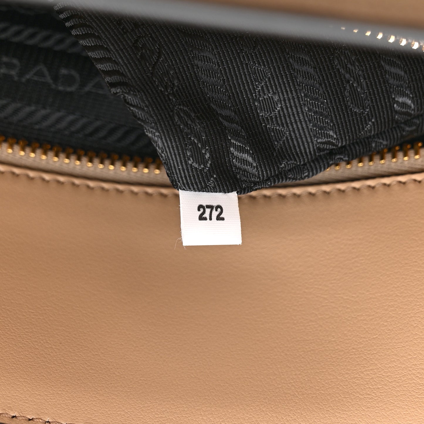 Saffiano Lux Logo Embossed Large Shoulder Tote Handbag Beige