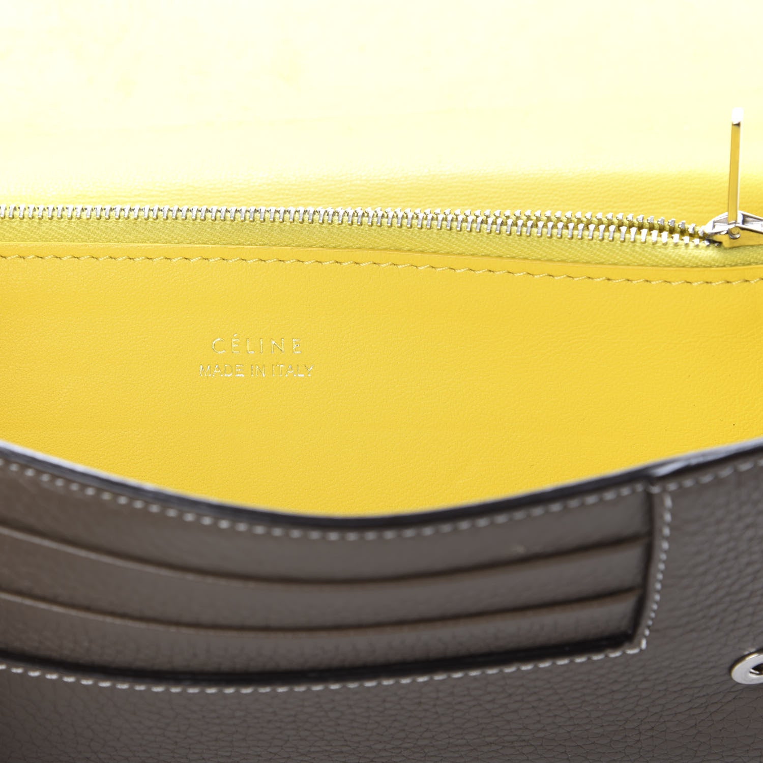Celine Drummed Calfskin Large Multifunction Flap Wallet Souris 6 of 8