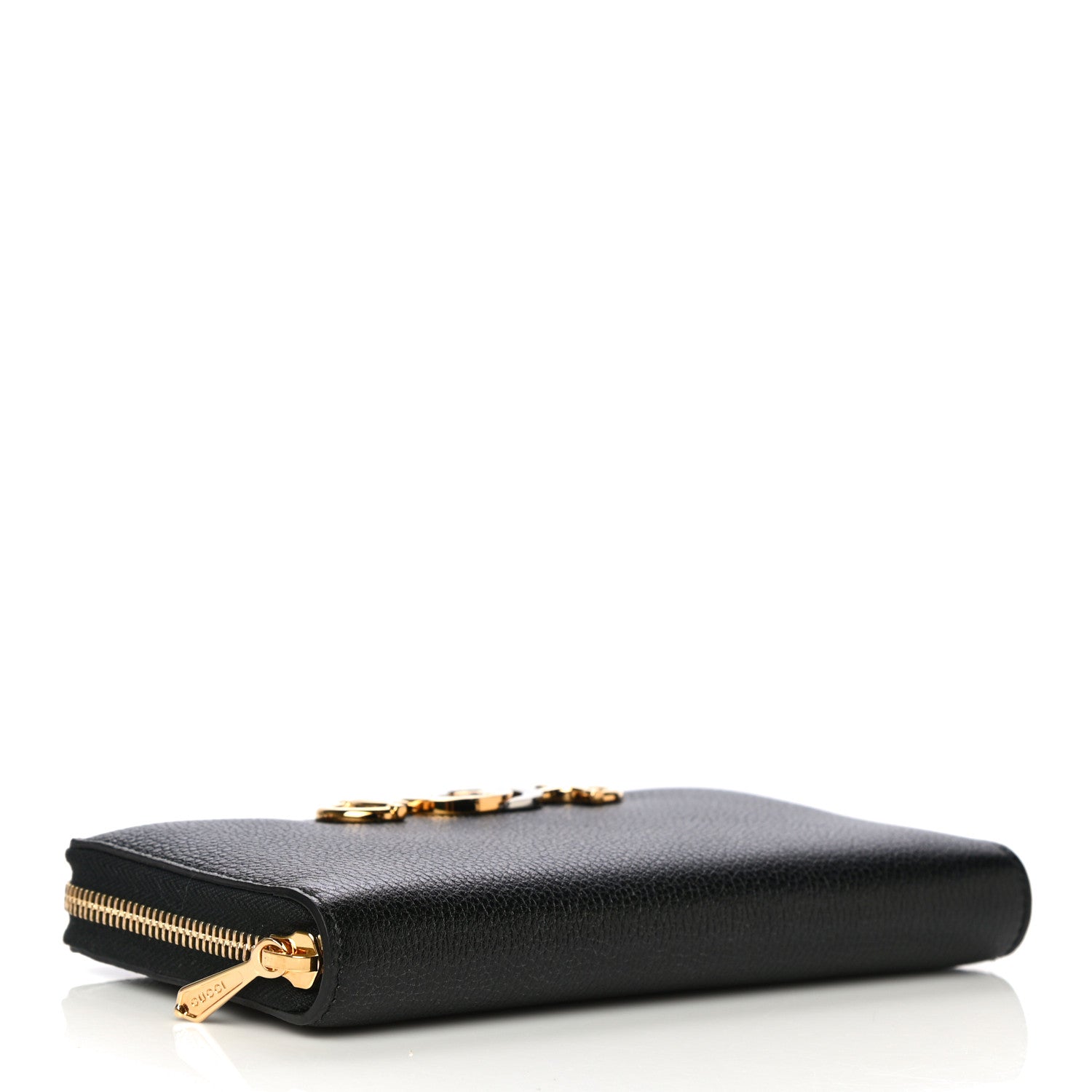 Gucci Grainy Calfskin Zumi Zip Around Wallet Black 4 of 8
