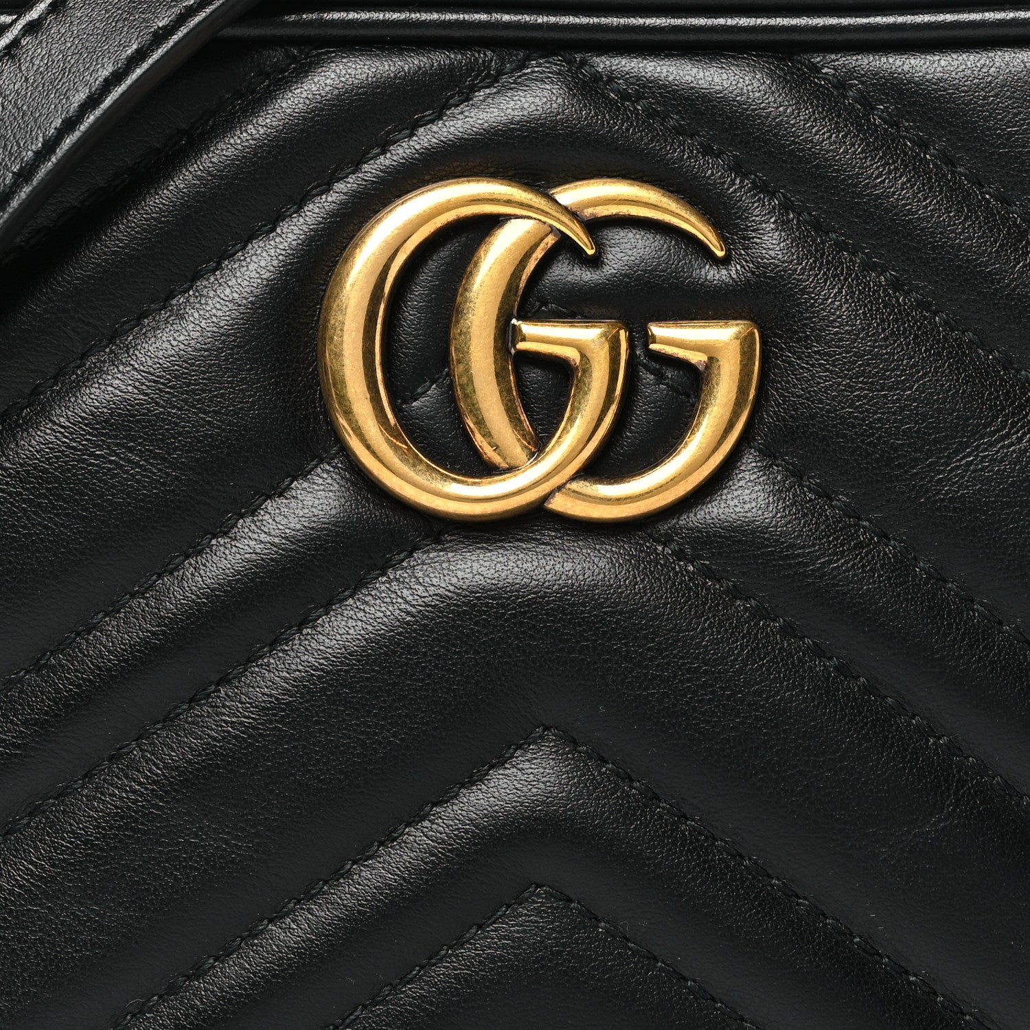 Gucci Calfskin Matelasse Mini GG Marmont Chain Shoulder Bag Black 8 of 10