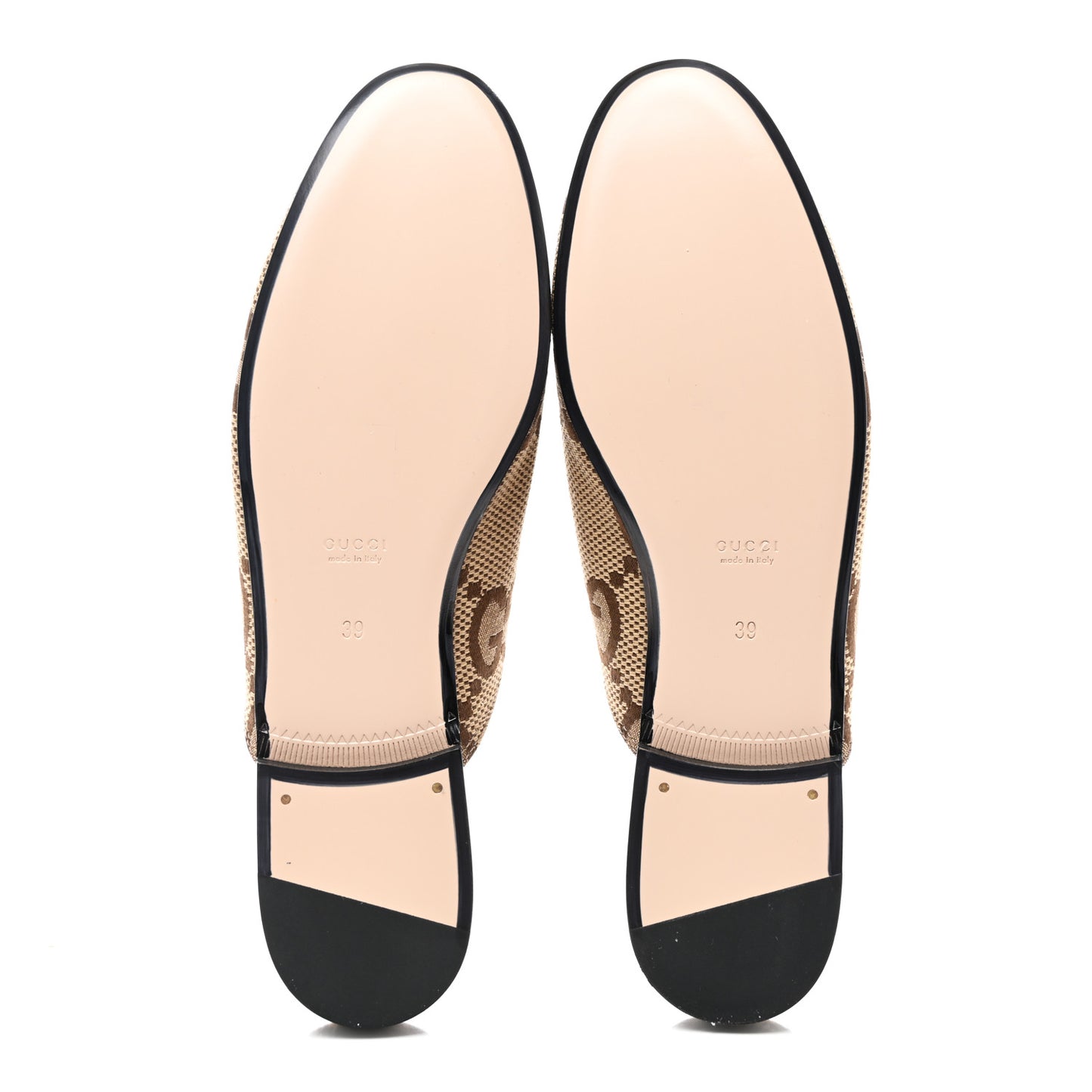 Monogram Jumbo GG Malaga Kid Womens Princetown Slippers 39 Camel Ebony New Acero Beige
