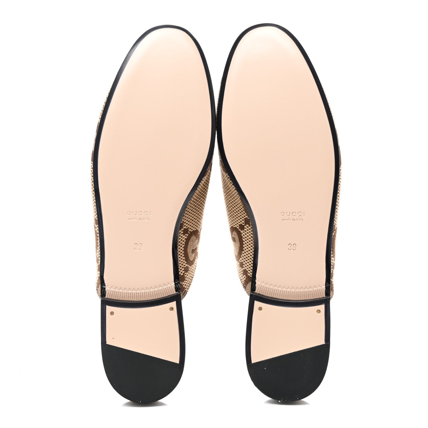 Gucci Monogram Jumbo GG Malaga Kid Womens Princetown Slippers 39 Camel Ebony New Acero Beige 5 of 8
