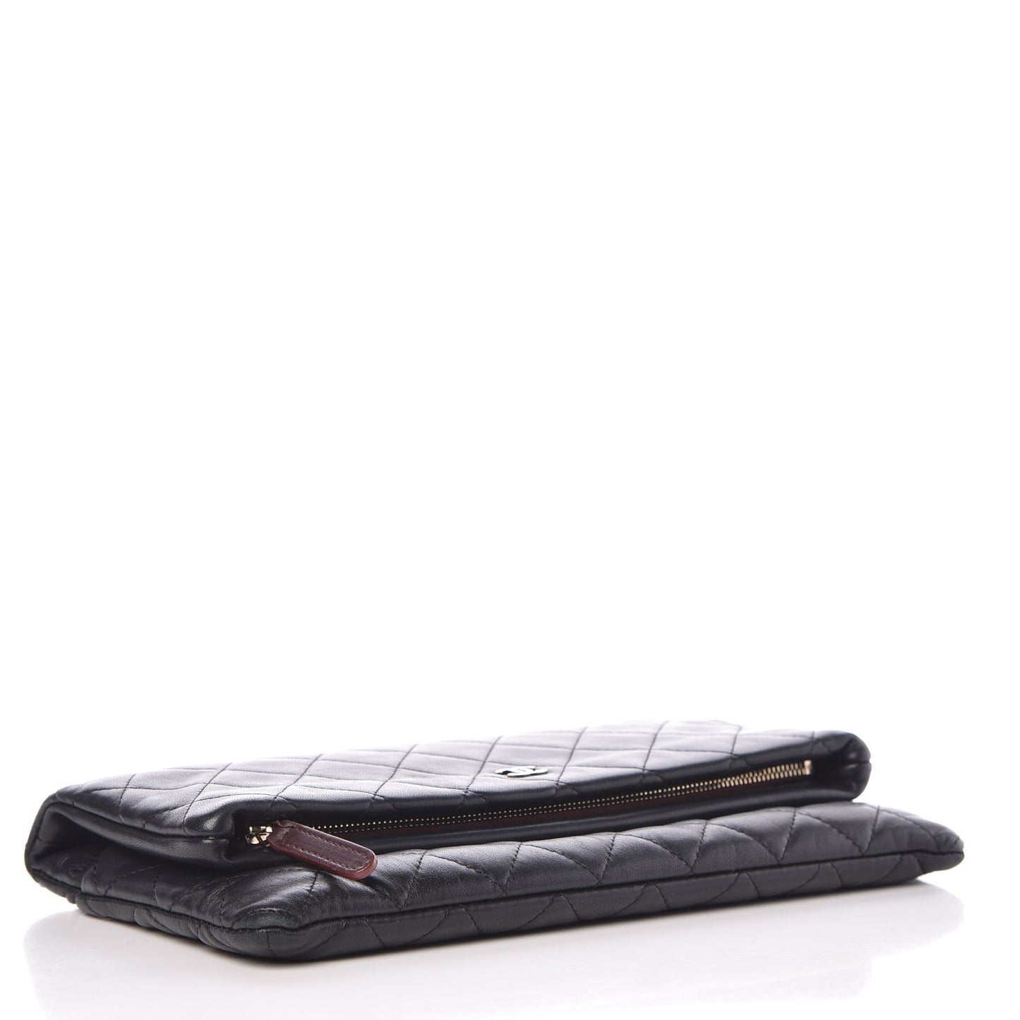 Lambskin Quilted CC Beauty Clutch Black